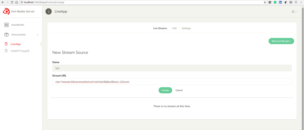 Pull Live Streams by defining URL