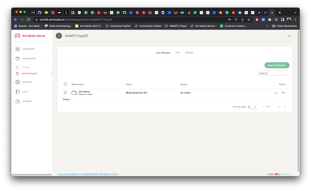 Ant Media Server - SRT Stream