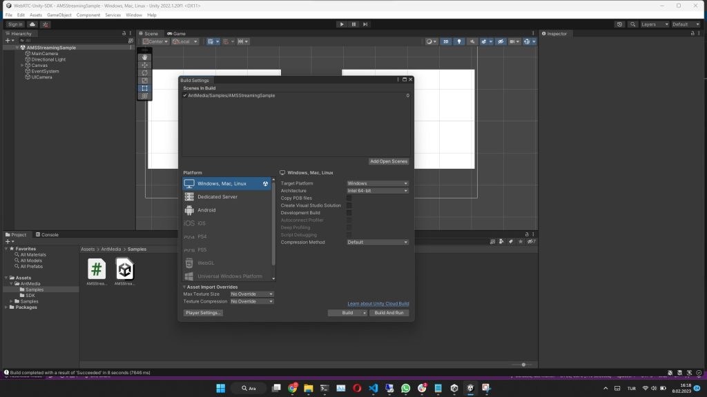 Unity WebRTC SDK Windows